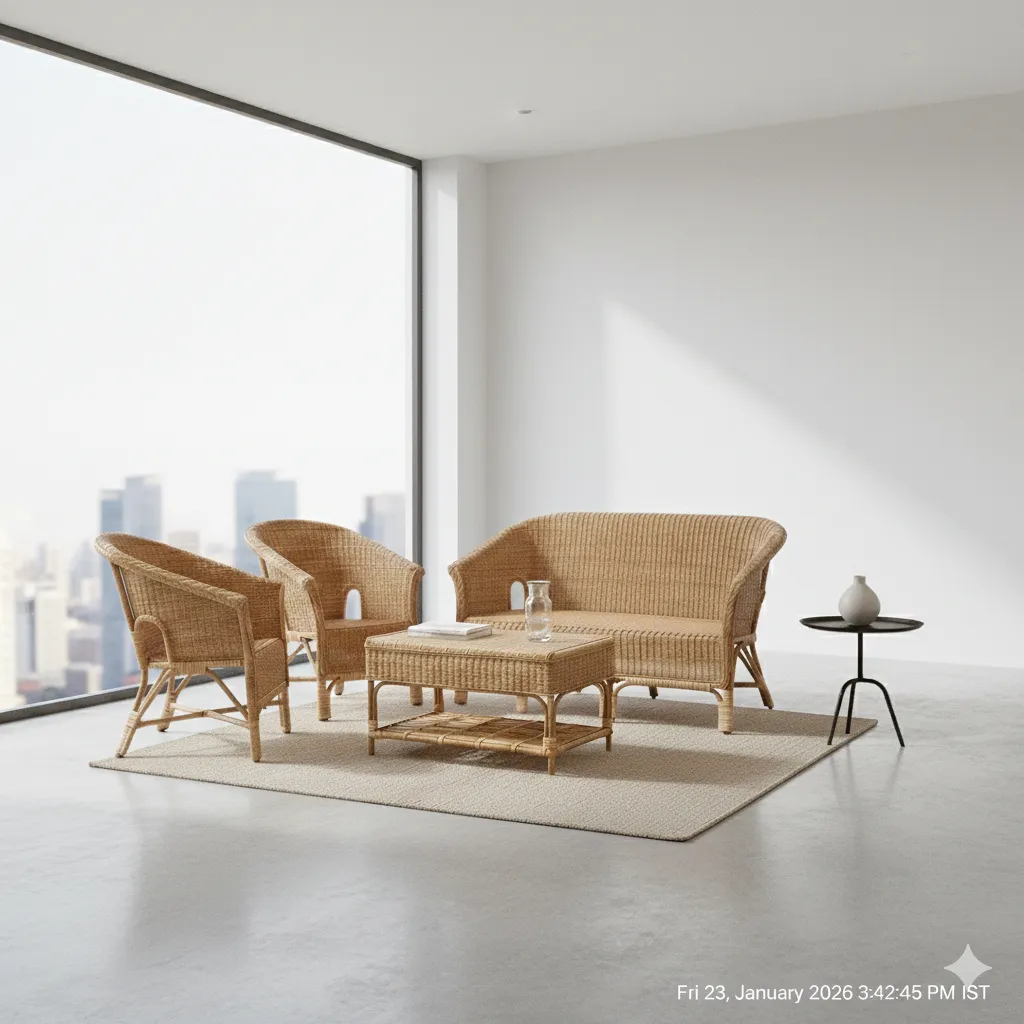 Handcrafted Luxury Cane Sofa