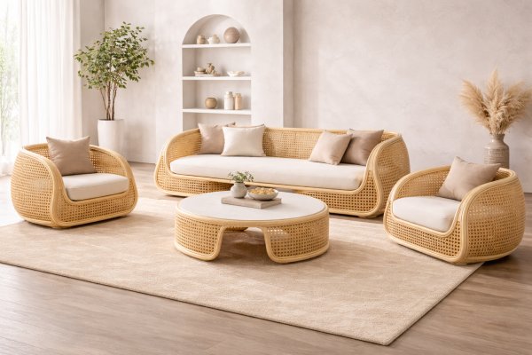 Serene Cane Sofa